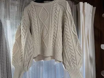 hinari 케이블 니트 스웨터 크림