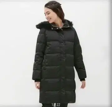 GU 후드 부착 블랙 다운 자켓 XL