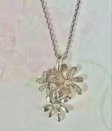 이맥 플라워 모티브 펜던트 체인(SV)