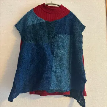 공방 노라 블루 계열 그라데이션 오버 사이즈 베스트