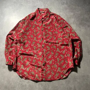 빈티지 페이즐리 레드 올 패턴 패턴 디자인 아트 패턴 셔츠