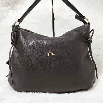 키타무라 2way 숄더백 올 가죽 다크 브라운