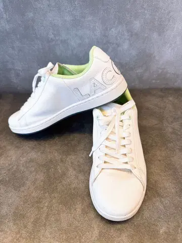 LACOSTE 화이트 그린 스니커즈 EUR38