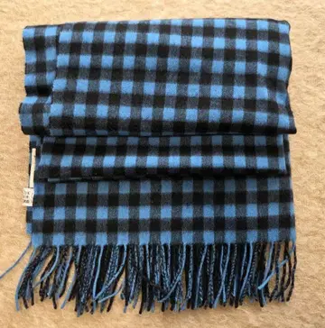 아소스메레 대형 스톨 파랑x블랙 블록 체크 캐시미어 대형 스톨