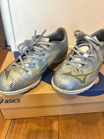 미즈노 알파 실버/골드 신발