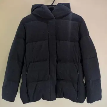 울 다운 파카 XL 후드 부착 다크 그레이 다운 자켓
