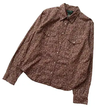 LAUREN 로렌 미니 꽃무늬 웨스턴 셔츠 로고 자수 L 랄프 로렌