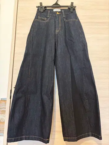 LILY BROWN 다크 블루 와이드 팬츠