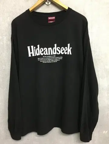 하이드앤시크 로고 프린트 크루넥 롱 슬리브 티셔츠