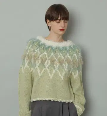 미착용 새상품 CADUNE 노르딕 스웨터 그린 (그린) 완판템