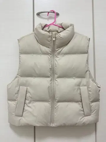 ZARA 다운 베스트 아이보리 L