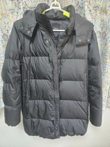 테리 블랙 다운 코트