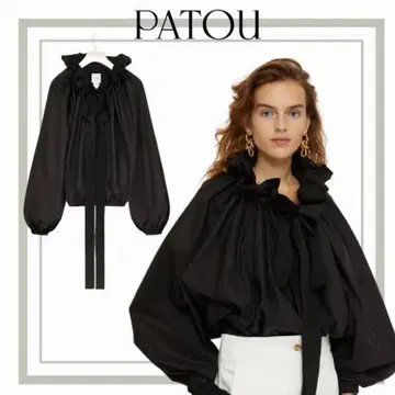 PATOU 볼륨 블랙 셔츠 34 택 포함