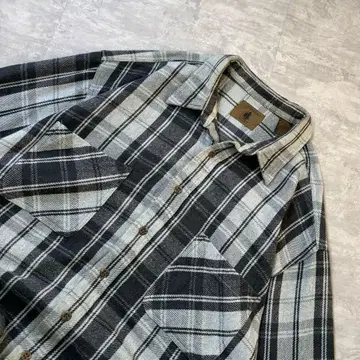 90s ST.JOHN'S BAY 옴브레 체크 헤비 플란넬 셔츠
