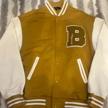 Beno 바시티 자켓 M 사이즈 브라운/화이트