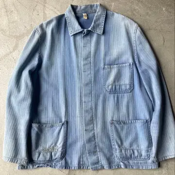 70s 유로 빈티지 커버올 워크 자켓 보로 페이드