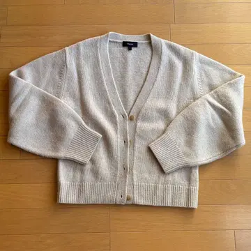 띠어리 울 V넥 가디건 베이지 S 사이즈 캐시미어 혼방
