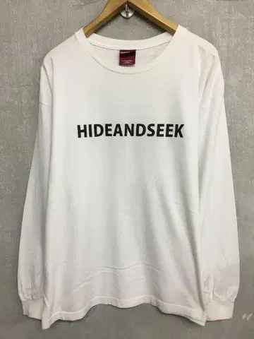 하이드앤시크 로고 프린트 크루넥 롱 슬리브 티셔츠