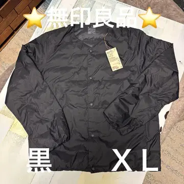 미사용 새상품 무인양품 경량 다운 노카라 자켓 XL 블랙