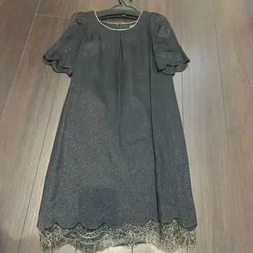 kaene 블랙 드레스 라메 믹스