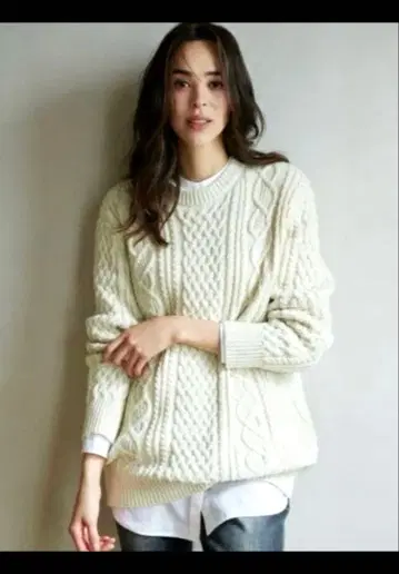 23구 [매거진 게재] 아란 패턴 니트 아이보리