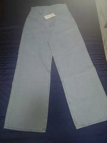 택 포함 새상품 Frene 리본 포함 데님 사이즈 L 라이트 블루