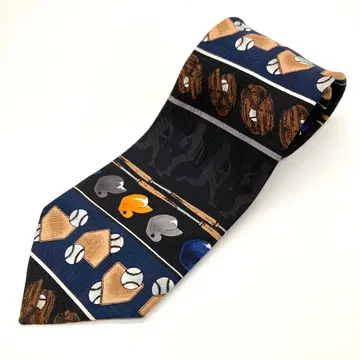 야구 넥타이 베이스볼 구제 의류 올 패턴 보더 포멀 블랙