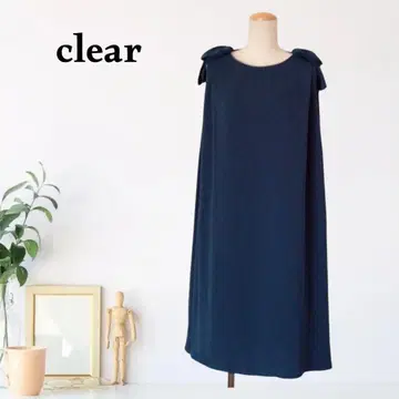 zC74 [ F ] clear 리본 코쿤 실루엣 원피스 슬리브리스