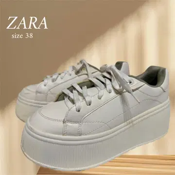 ZARA 통굽 플랫폼 스니커즈 스니커즈 신발 화이트
