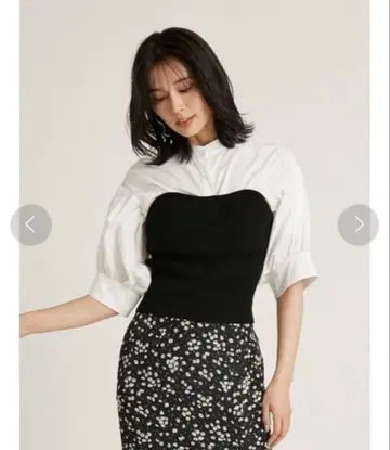 새상품급 SNIDEL 스나이델 블라우스 도킹 니트 뷔스티에 BLK