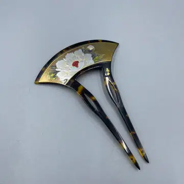 21 빈티지 수지 일본 의류 머리 장식 화이트 꽃 골드 컬러 배경