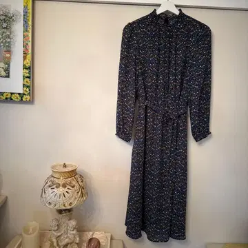 네이비 꽃무늬 엘레강트 원피스