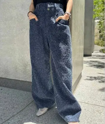 새상품급 Ameri MEDI SCRATCH OVAL WIDE DENIM