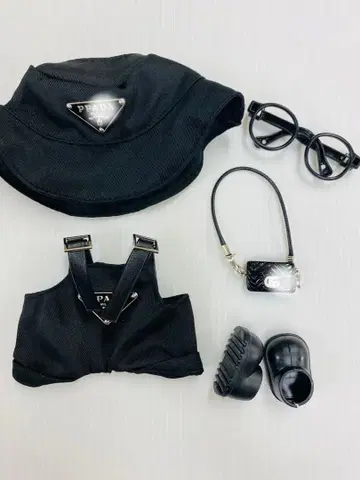 17cm 봉제 인형용 의류 러브브 의류 옷 갈아입기 5세트 세련된 블랙