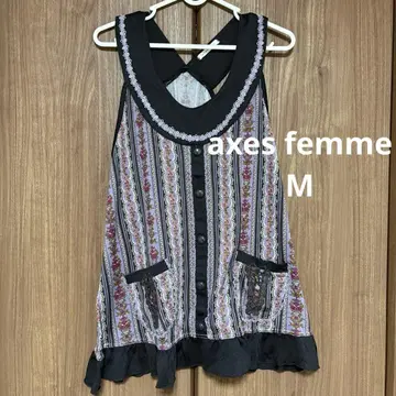 axes femme 슬리브리스 튜닉 M 사이즈 퍼플 보라색 긴팔