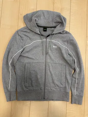 HUGO BOSS 그레이 풀 집업 후드티