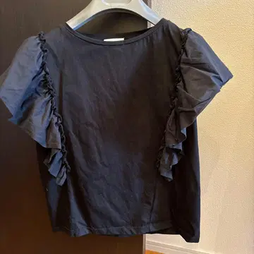 Bailsey 블랙 프릴 T셔츠 블랙 S