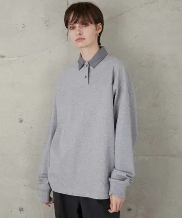 LA PEAU DE GEM 피케 셔츠 그레이