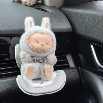 베이지 러브브 봉제 인형 카시트 자동차 액세서리 장식