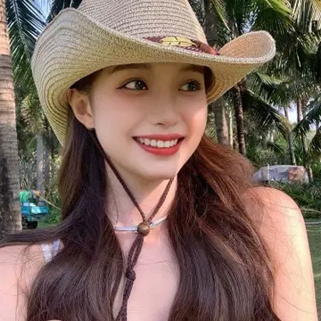 스트로우 버킷햇 비즈 장식 포함