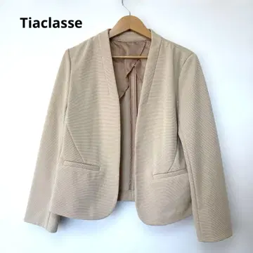 Tiaclasse 베이지 노카라 자켓 미사용 택 포함