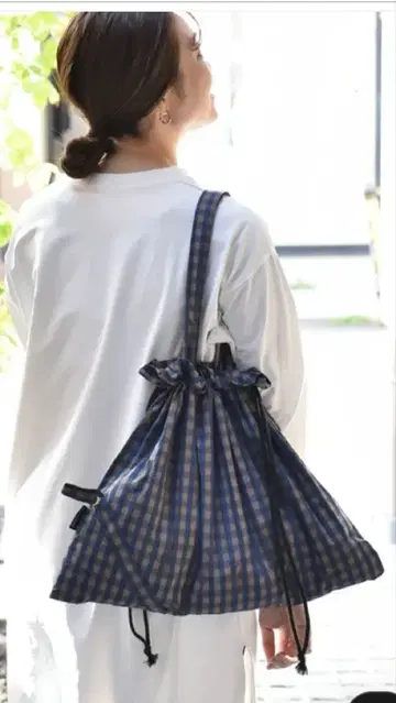 새상품 OURHOME 접이식 체크 무늬 백