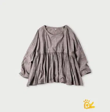 45R ONEONE 인도 카디 개더 블라우스