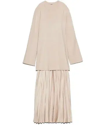 플리츠 스커트 레이어드 니트 셋업