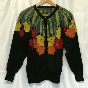 SPiga due 스피가두 꽃무늬 디자인 가디건 구제 의류 레트로