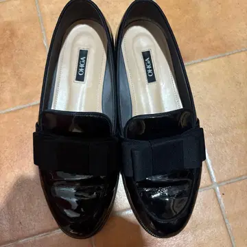 OHGA 블랙 리본 로퍼 23.5cm