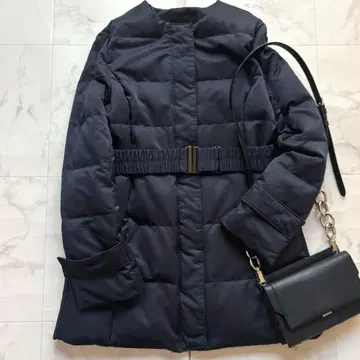 [ 새상품급 ] iCB 아이씨비 노카라 다운 코트 자켓 네이비