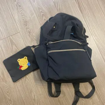 블랙 마더백 곰 자수 파우치 포함