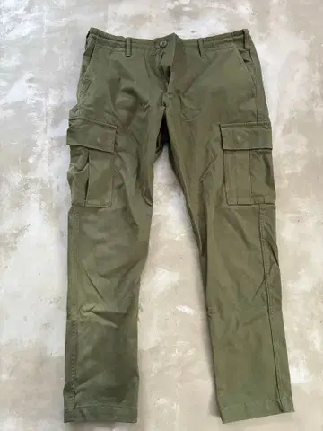 카고 팬츠 올리브색 4 포켓