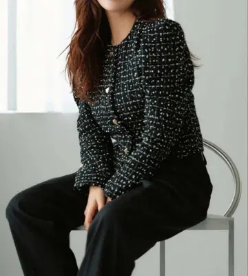 CADUNE 카듀네 카미사키 메구미 씨 노카라 퍼프 슬리브 자켓